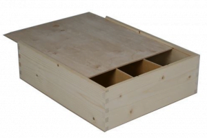 luxe houten wijnkistje voor 3 flessen